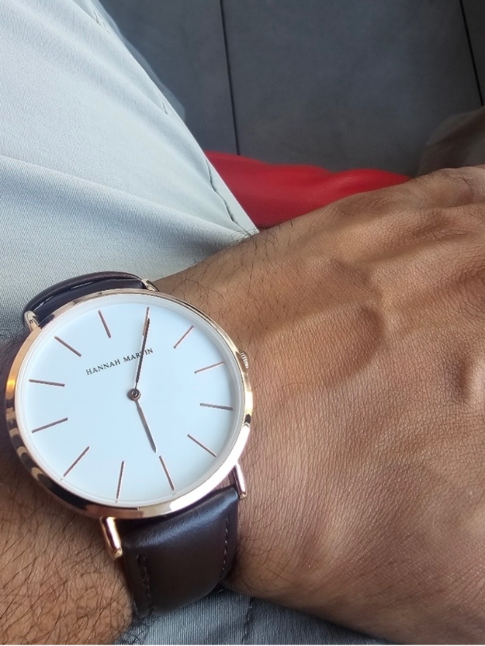 Elegant Brown Leather Strap Watch